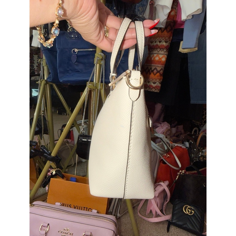 Coach Mini Leather Crossbody Tote Ivory With Crossbody Strap SUPER CUTE!!! - Picture 6 of 12